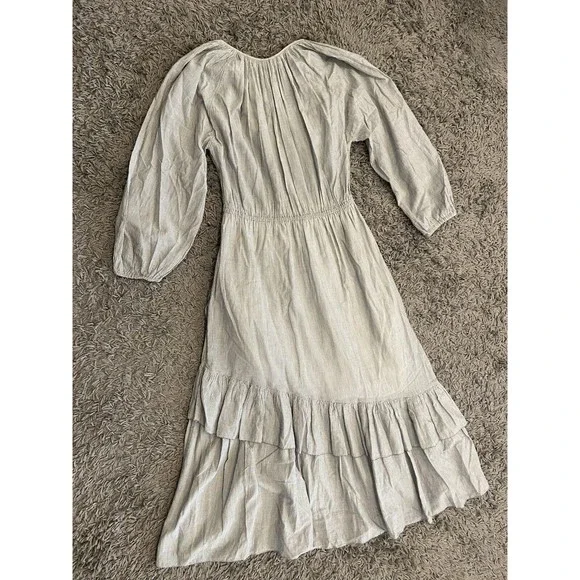 Ulla Johnson Oletha Dress In Gris Cotton Midi Size 6